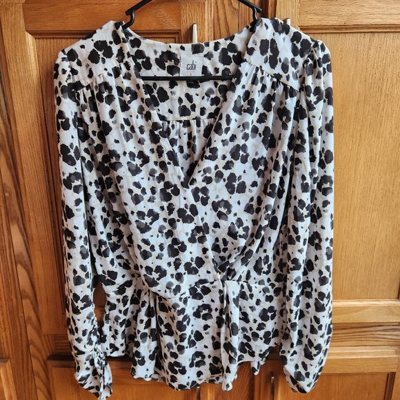 Cabi Animal Print Wrap Blouse - Picture 1 of 10